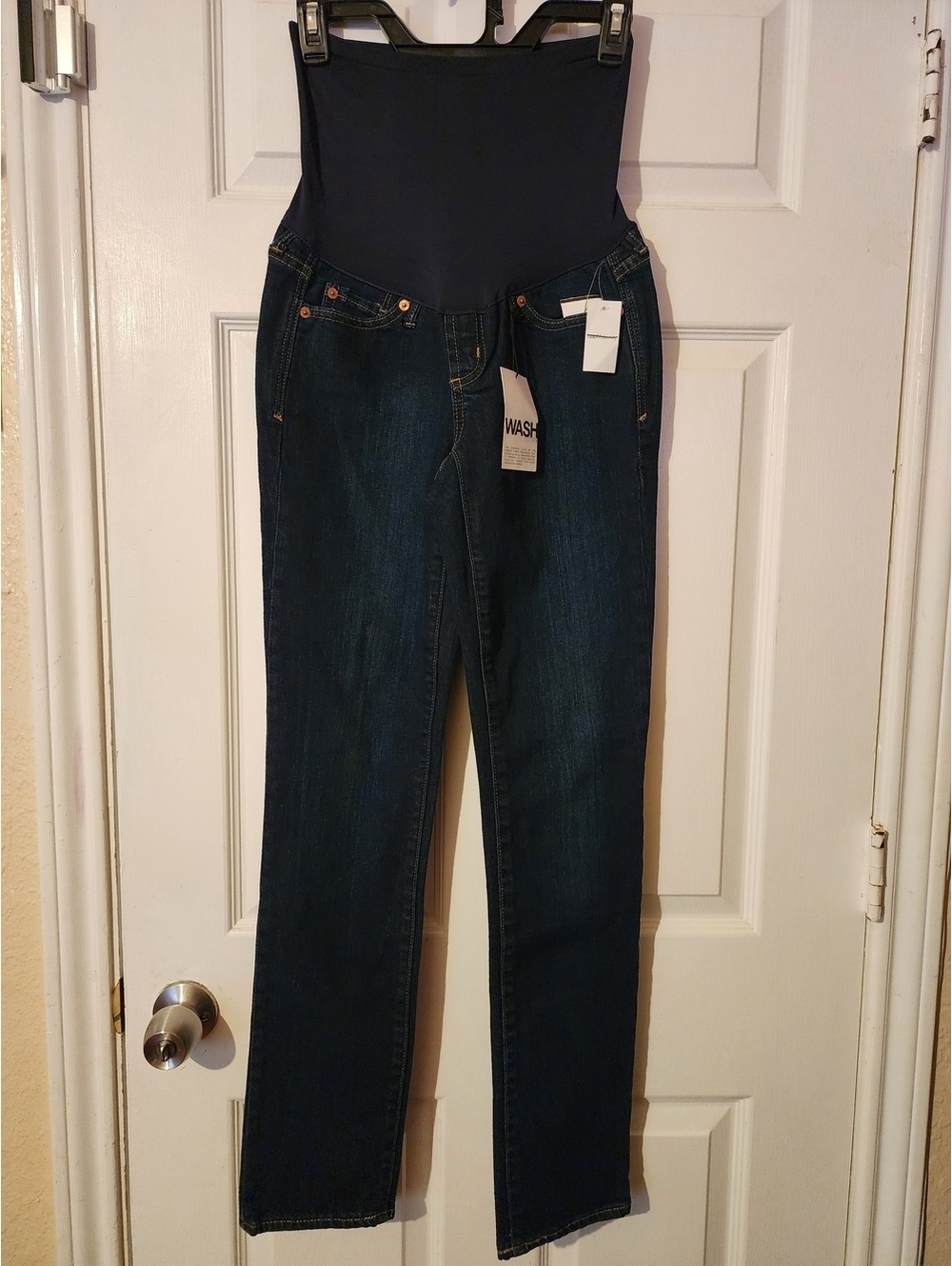 NWT GAP 1969 Maternity Authentic Real Straight Jeans Dark Wash Size 25